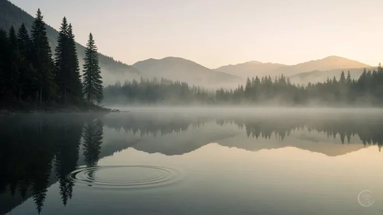 Single ripple spreading across a still lake